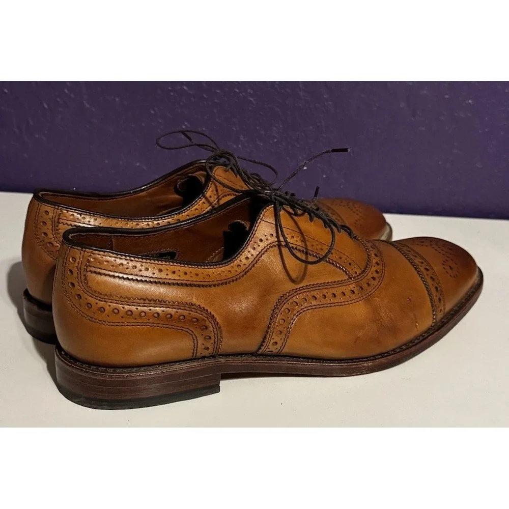 Allen Edmonds Strand 1635 Cap Toe Walnut Brown Leather Oxford Shoes 10 Clean